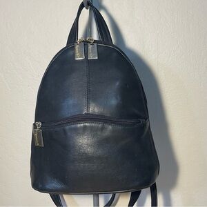 Tignanello black leather small backpack